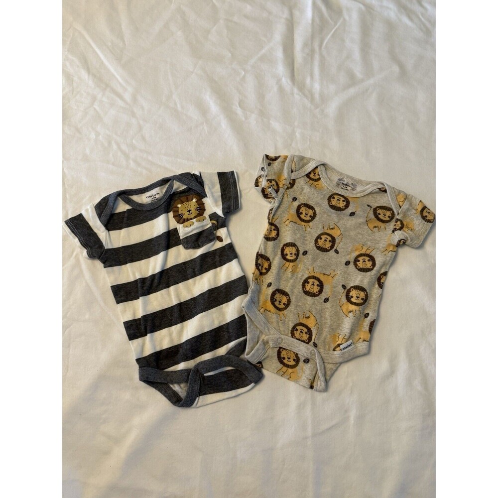 Gerber Baby Boys Onesies Brand Bodysuits, 2 Pieces- Lion- 0-3m